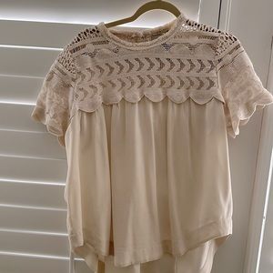 Sea crochet ivory blouse
